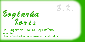 boglarka koris business card